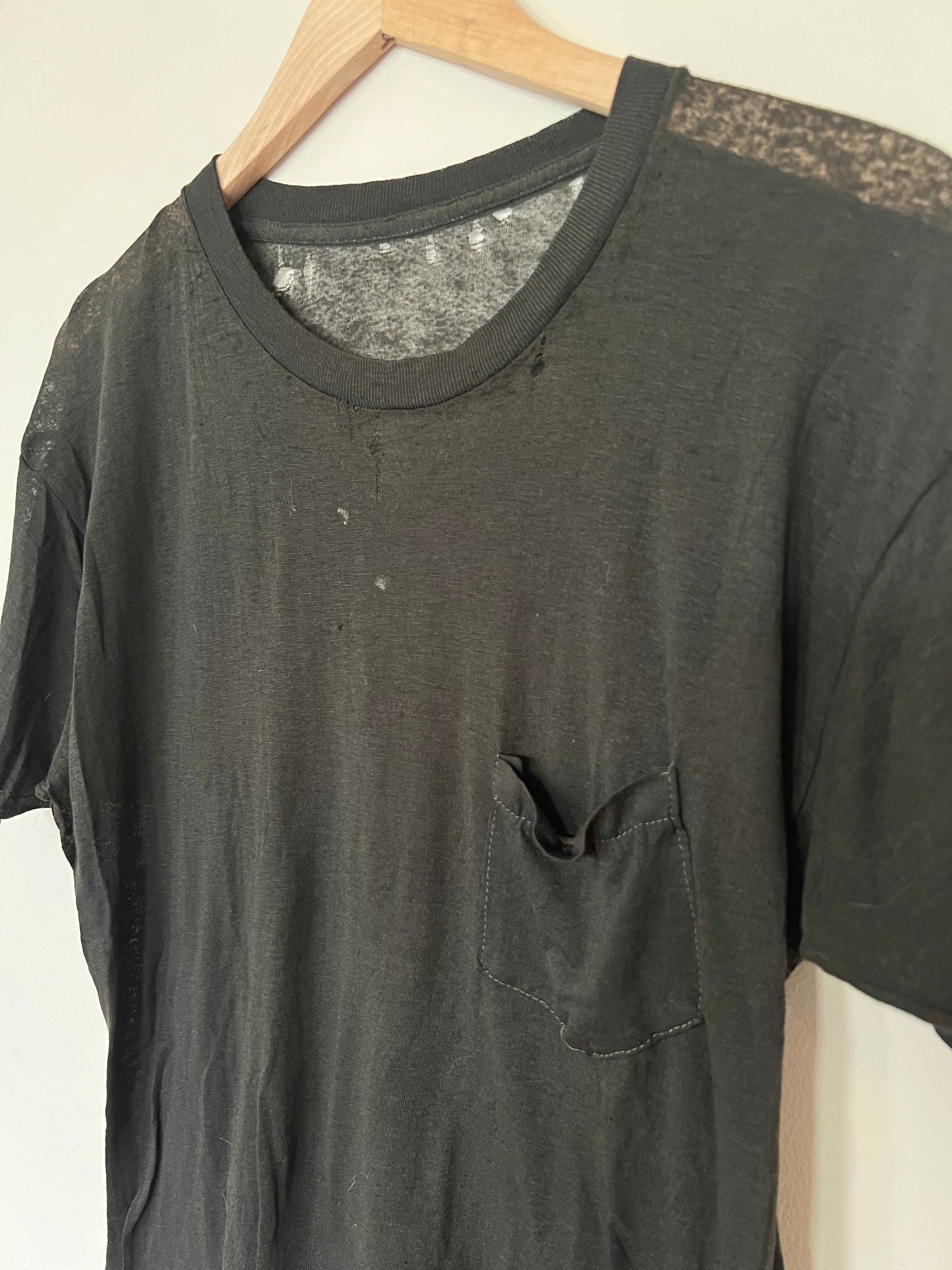 Vintage extra thin burnout pocket tee